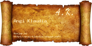 Angi Klaudia névjegykártya